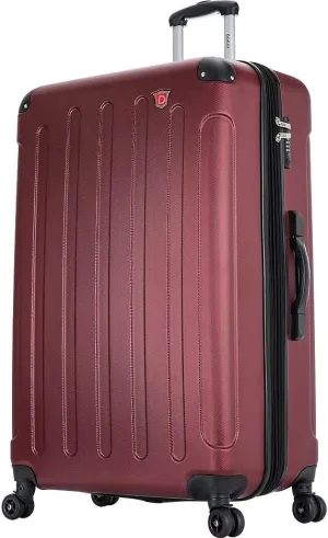DUKAP INTELY PC/ABS Plastic 4-Wheel Spinner Luggage, Wine (DKINT00L-WIN)