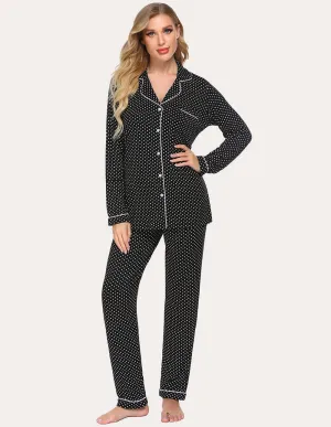 Ekouaer Plaid Dot Top and Pants Pajama Set (US Only)