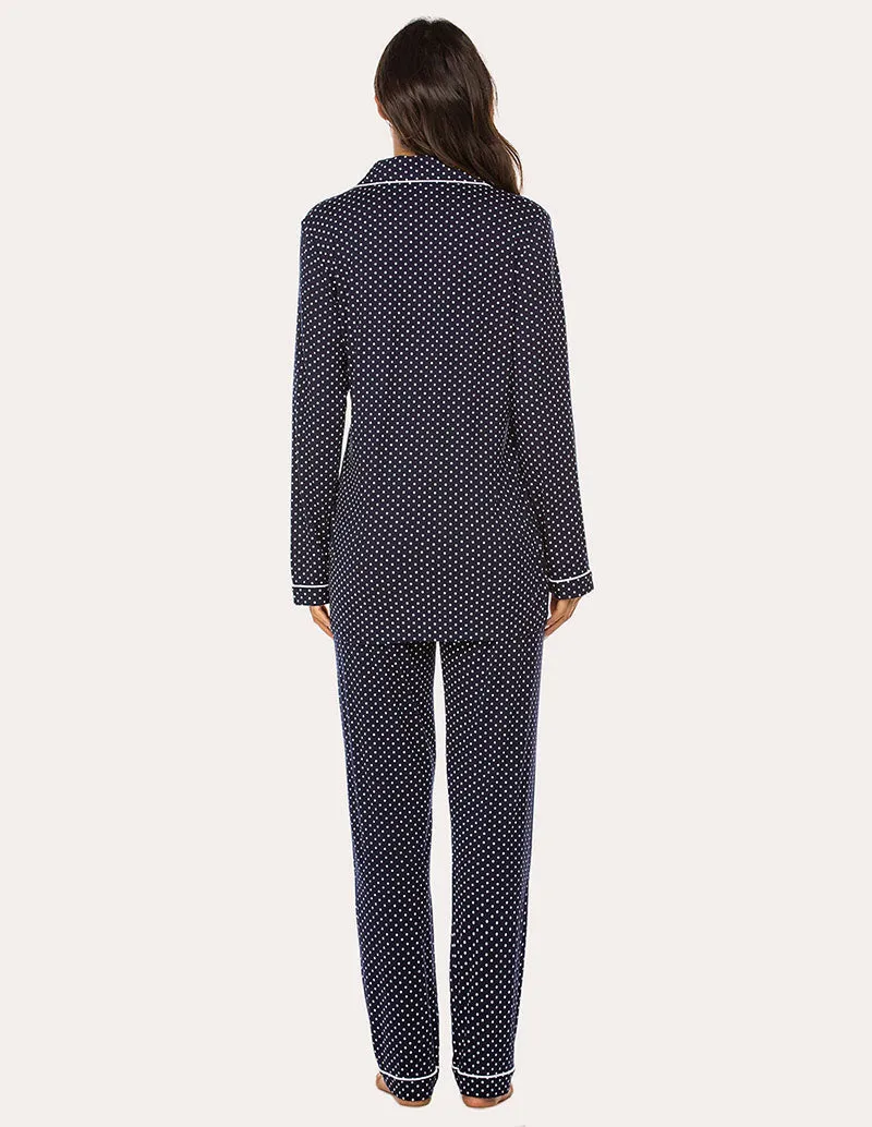 Ekouaer Plaid Dot Top and Pants Pajama Set (US Only)