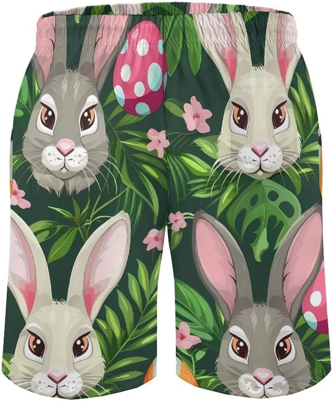 Funny Cartoon Rabbits Men's Swim Trunks Quick Dry Board Shorts Breathable Summer Beach Shorts Bathing Suits