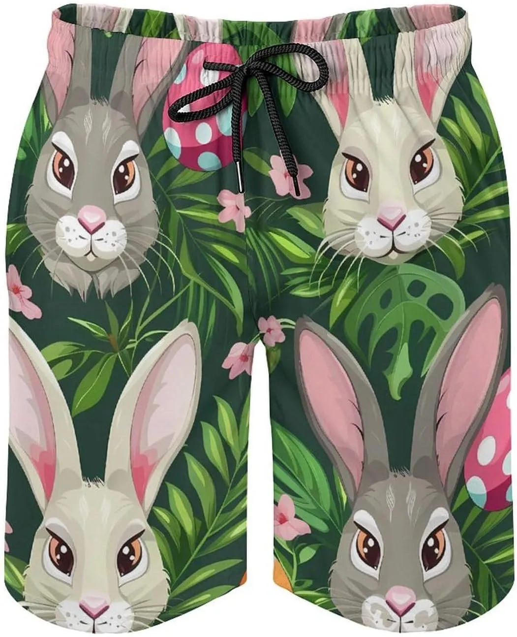 Funny Cartoon Rabbits Men's Swim Trunks Quick Dry Board Shorts Breathable Summer Beach Shorts Bathing Suits