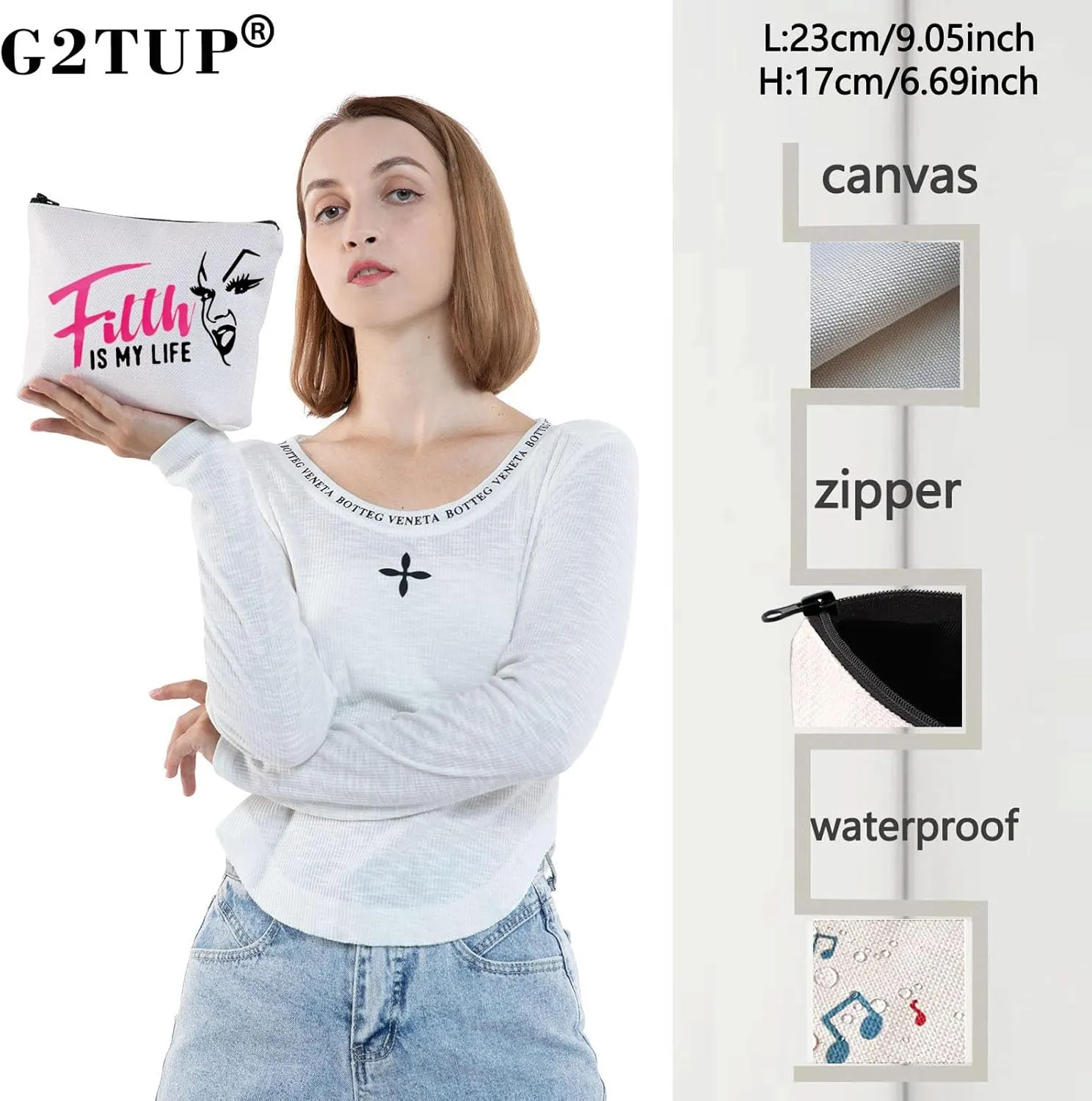 G2TUP Babs Johnson Makeup Bag Divine Inspire Gift Filth is My Life Canvas Zipper Pouch Cotton & Connie Merch (Filth is My Life)