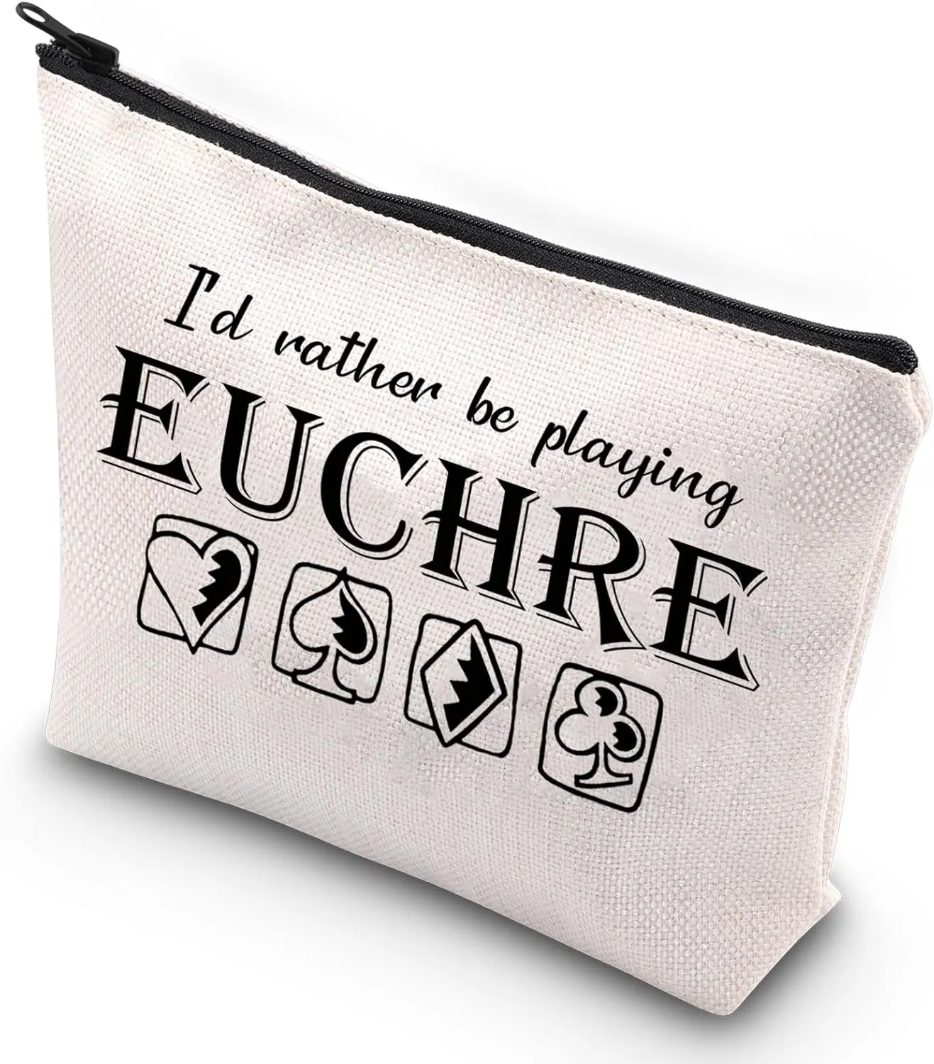 G2TUP Euchre Player Makeup Bag Euchre Game Bag I'd Rather be Playing Euchre Card Game Gift Pouch (Euchre Makeup Bag)