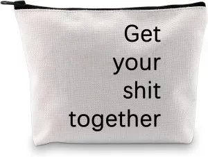 G2TUP Novelty Dopp Kit Bag for Men Get Your Shit Together Funny Beard Shaving Toiletry Cosmetic Bag For Him (Get Your Shit Together)