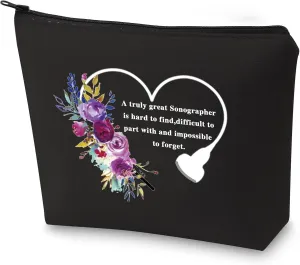 G2TUP Sonography Tech Sonographer Ultrasound Technician Gifts Sonographer Accessories Pouch A Truly Great Sonographer Cosmetic Bag (Sonography-Black makeup bag)