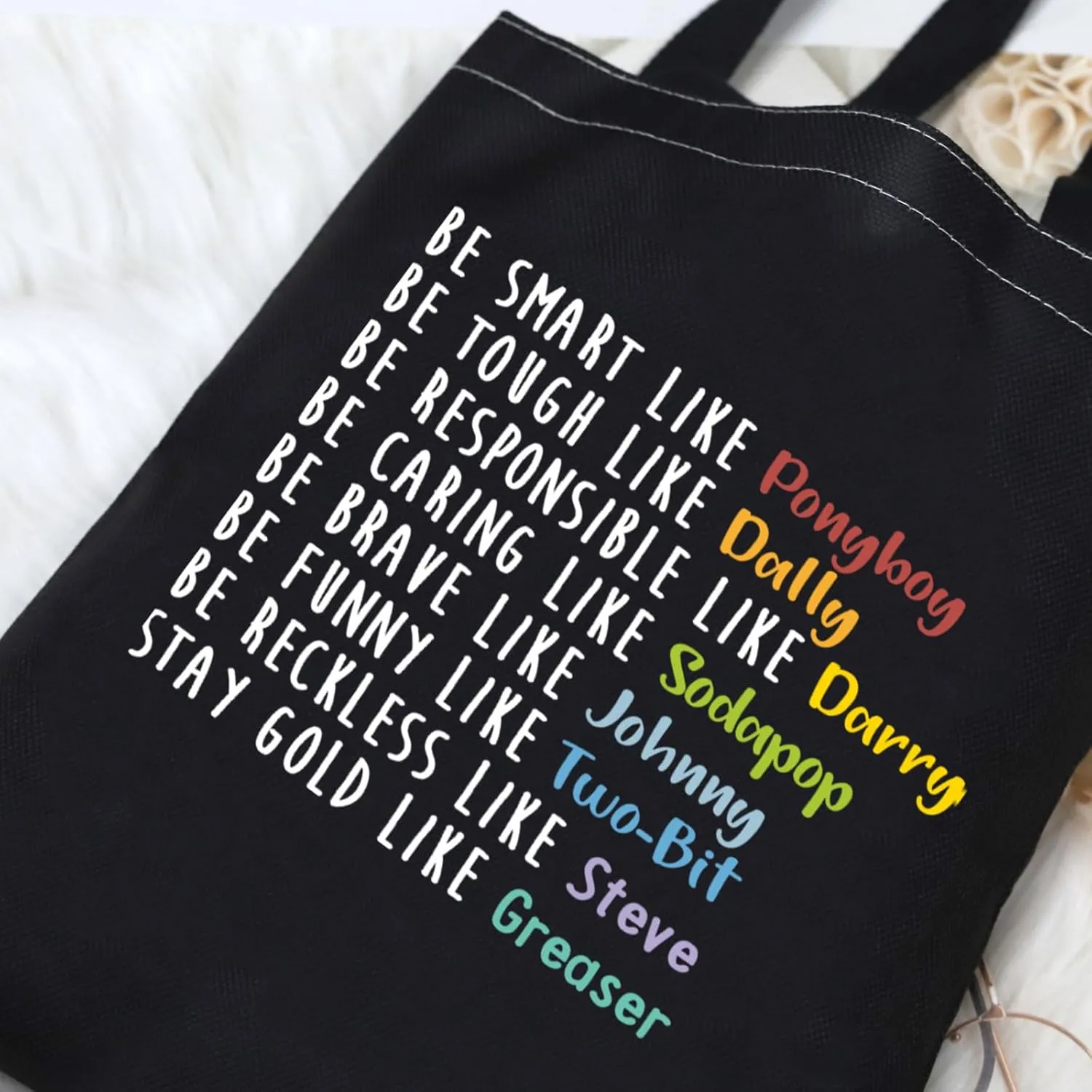 G2TUP Stay Pony Funny TV Show Inspired Shoulder Bag 80s Movie Tote Bag Book Lover Gift (Pony T)