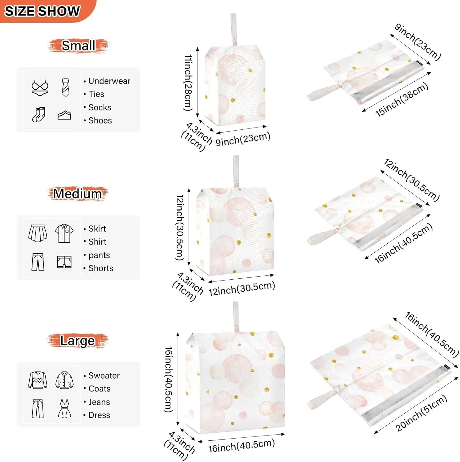 Garment Bag Closet Storage, Luggage Space Saver, Aquarelle Circles Pastel, Waterproof, 3 Set Travel Packing Cubes For Suitcases,Organizadores De Maletas Para