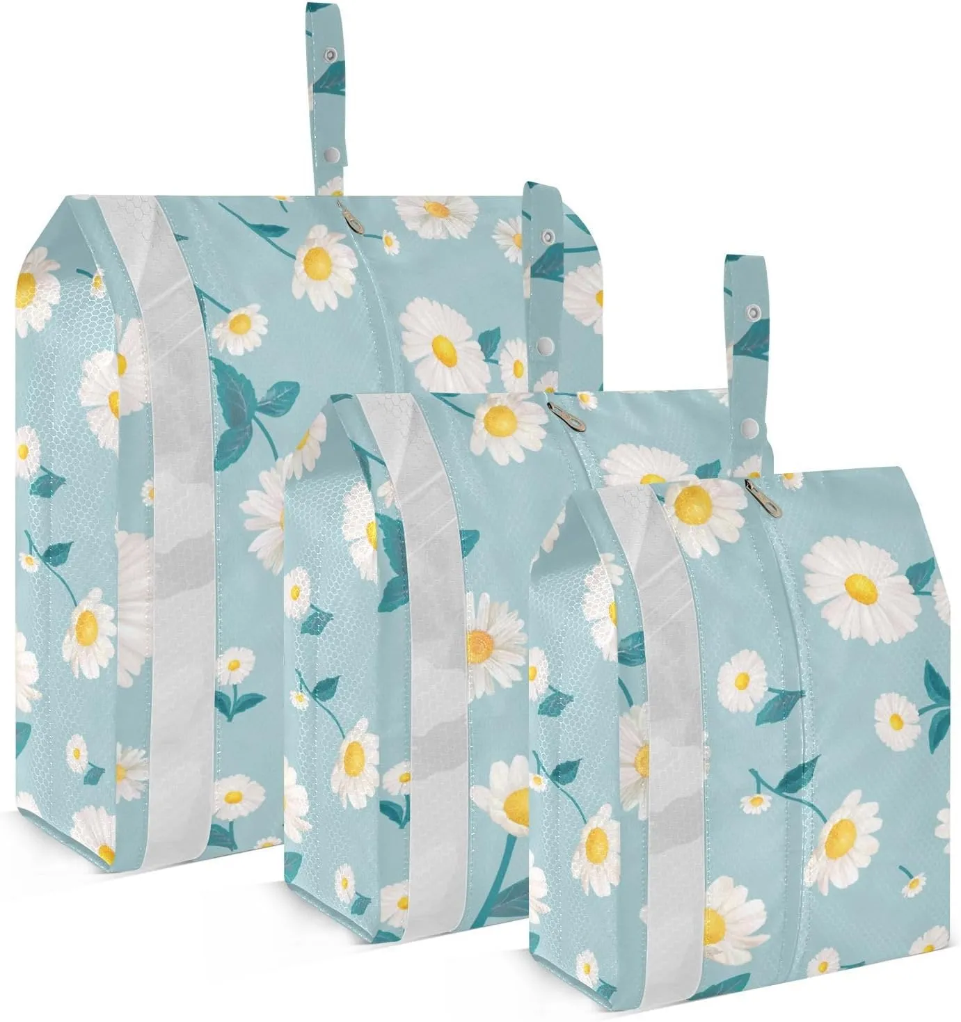 Garment Bag Closet Storage, Luggage Space Saver, Flower Daisy, Waterproof, 3 Set Travel Packing Cubes For Suitcases,Organizadores De Maletas Para