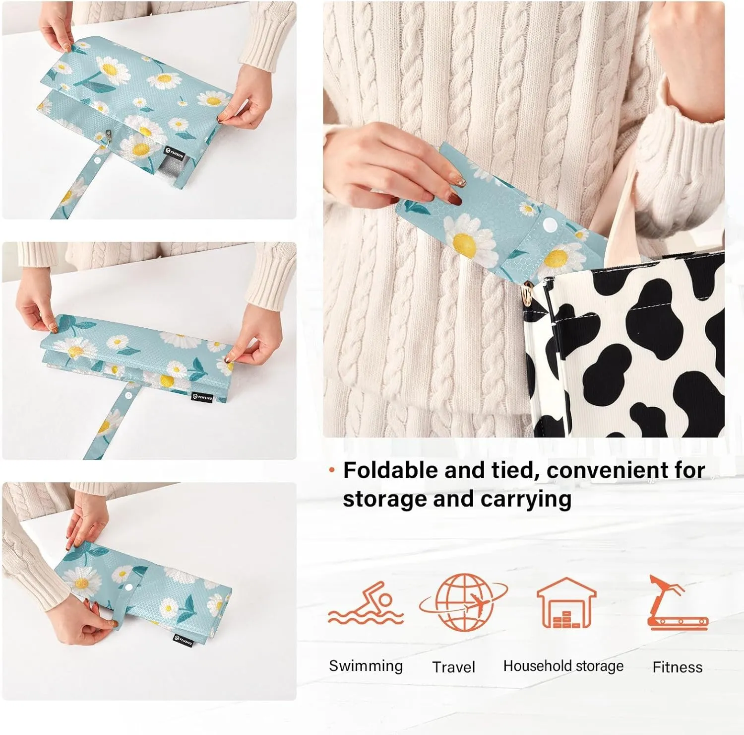 Garment Bag Closet Storage, Luggage Space Saver, Flower Daisy, Waterproof, 3 Set Travel Packing Cubes For Suitcases,Organizadores De Maletas Para