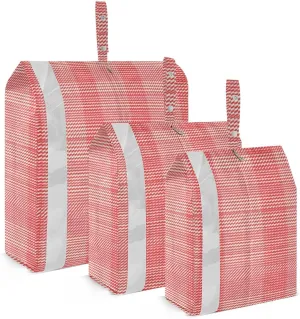 Garment Bag Closet Storage, Luggage Space Saver, Herringbone Houndstooth Checked Red Red Coral, Waterproof, 3 Set Travel Packing Cubes For Suitcases,Organizadores De Maletas Para