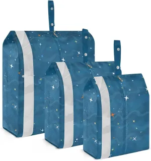 Garment Bag Closet Storage, Luggage Space Saver, Stars, Waterproof, 3 Set Travel Packing Cubes For Suitcases,Organizadores De Maletas Para