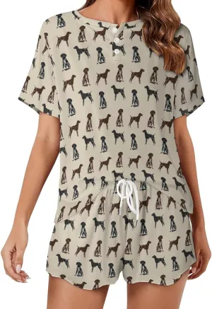 German Shorthaired Pointer Dogs Pajamas For Women Stylish Sleepwear Loungewear