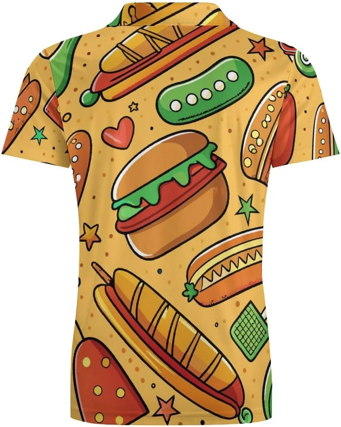 Green PlantPattern Men's Short Sleeve Classic Fit Performance Moisture Wicking Polo (Available in Big & Tall)