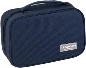 Hanging Toiletry Bag, Foldable Travel Cosmetic Bag, Portable Makeup Bag with Zippered Pockets for Women, Navy Blue