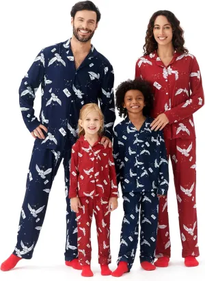 Harry Potter Family Matching Pajamas Hedwig Owl Allover Print Top and Pant Sets for Couples His and Hers Kids Boys and Girls