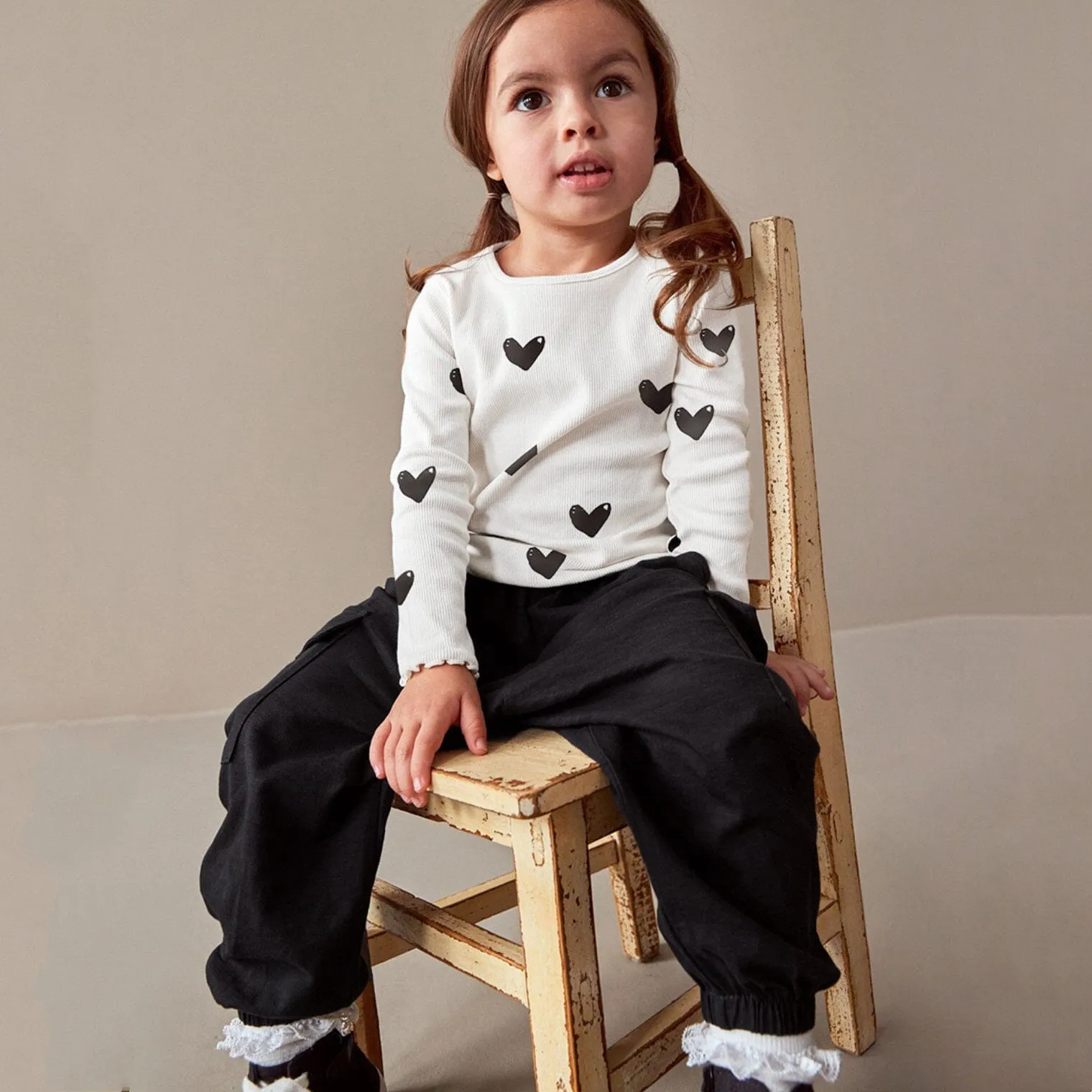 Heart Print Long Sleeve Set