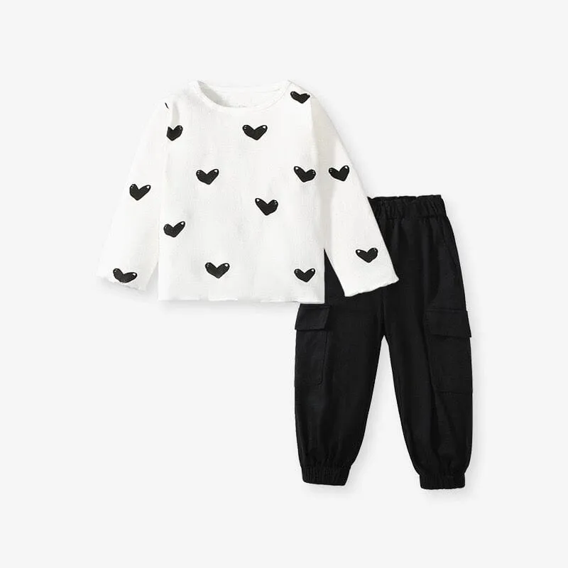 Heart Print Long Sleeve Set