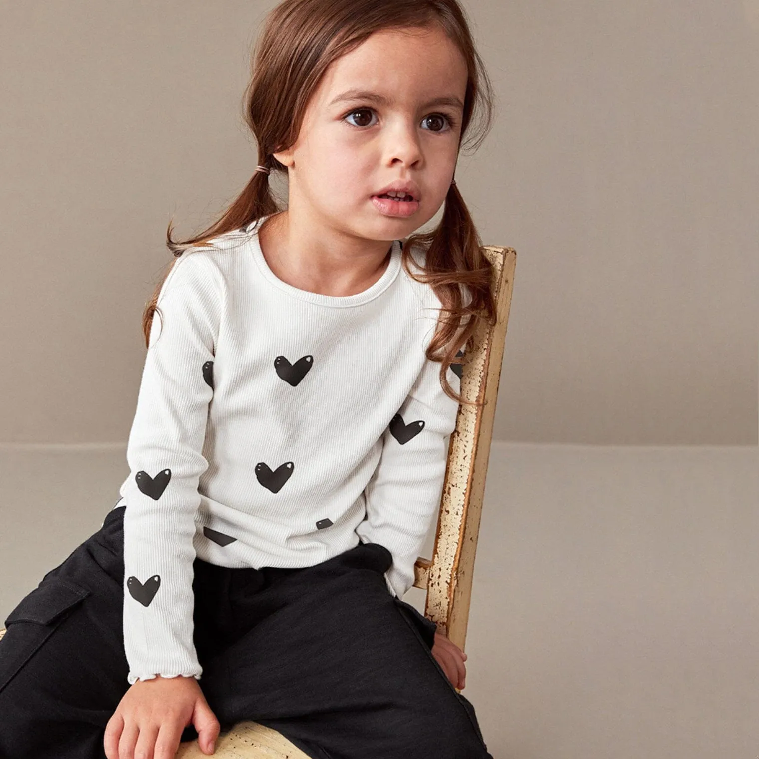 Heart Print Long Sleeve Set