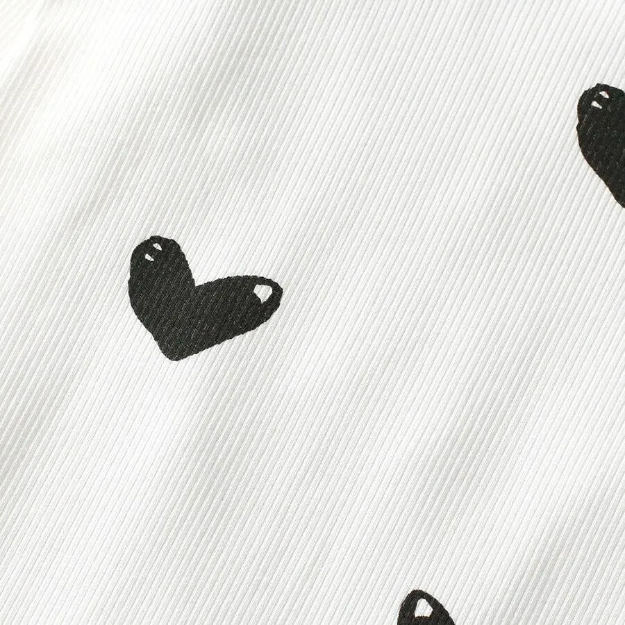 Heart Print Long Sleeve Set