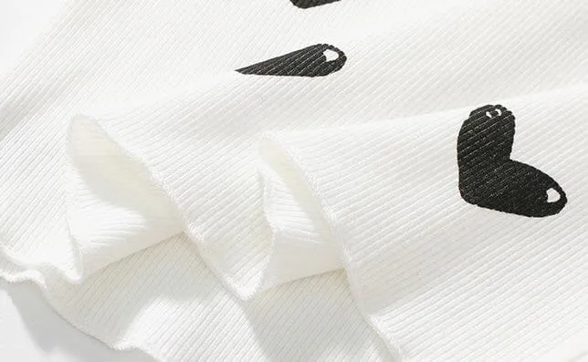 Heart Print Long Sleeve Set