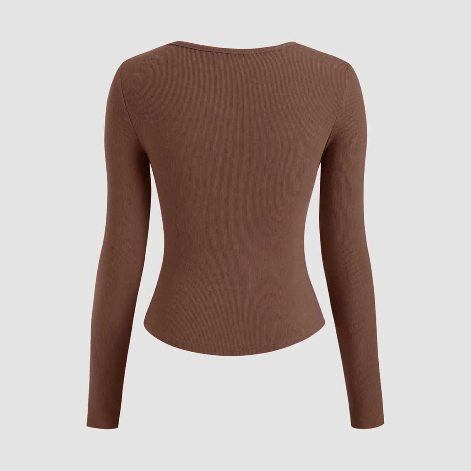 Henley Shirts for Women Long Sleeve Ribbed Knit Slim Fit Crop Tops 2024 Fall Casual Basic Tops Blouse Underscrubs