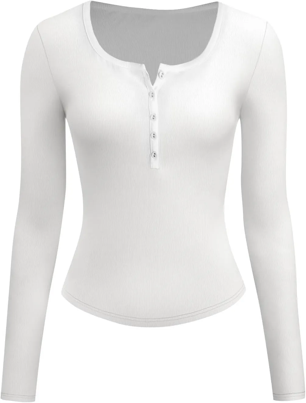 Henley Shirts for Women Long Sleeve Ribbed Knit Slim Fit Crop Tops 2024 Fall Casual Basic Tops Blouse Underscrubs
