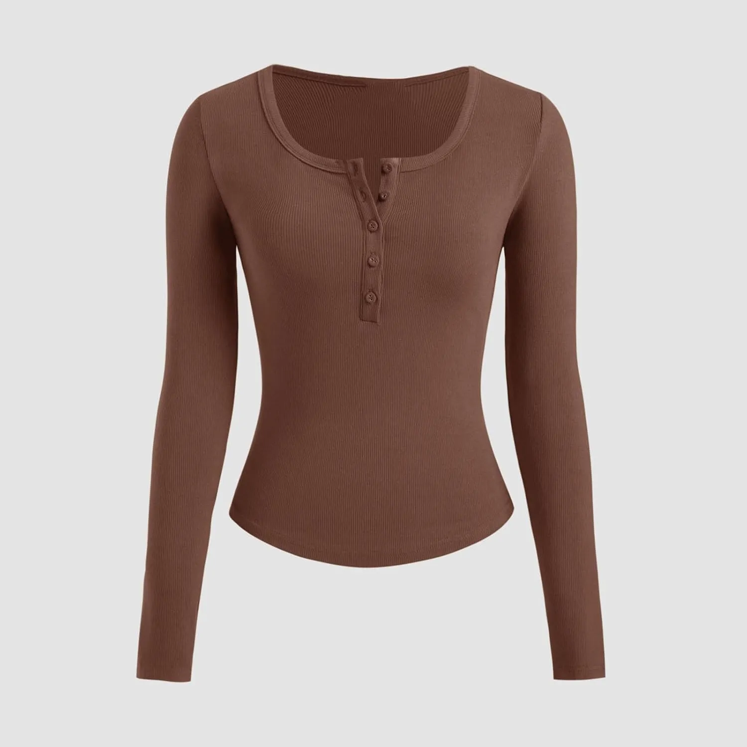 Henley Shirts for Women Long Sleeve Ribbed Knit Slim Fit Crop Tops 2024 Fall Casual Basic Tops Blouse Underscrubs