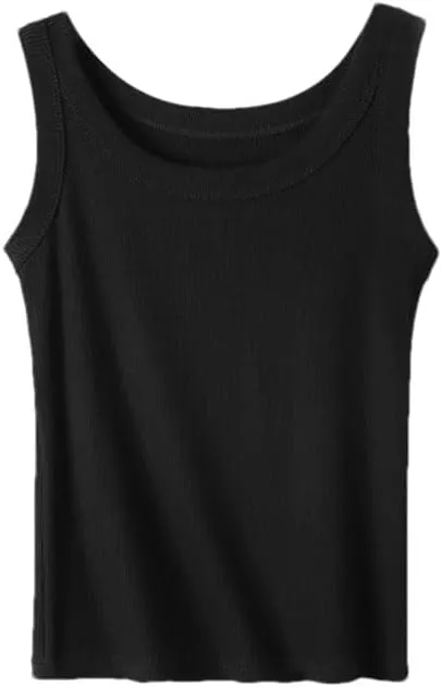 Hgvcfcv Women Camisole Solid Knit Round Neck Camis Casual Tank Tops