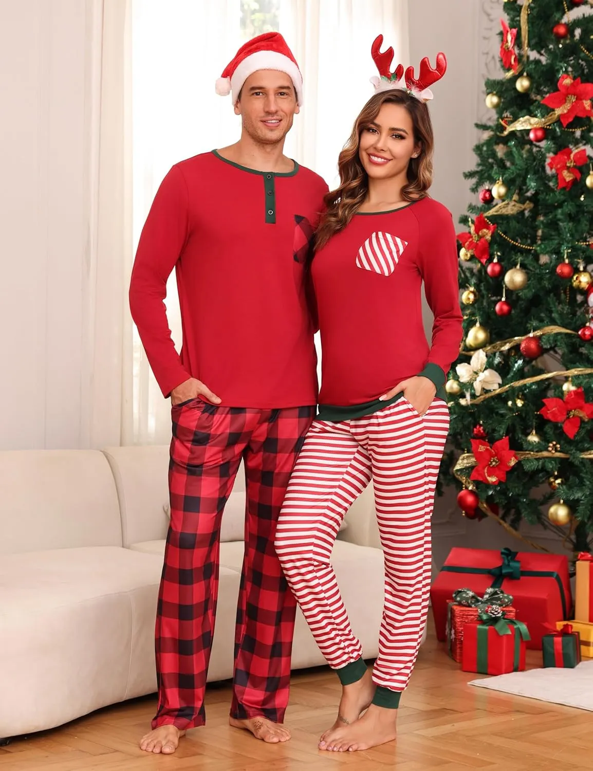 iClosam Family Christmas Pajamas Matching Sets Christmas Pjs Sleepwear Xmas Jammies for Women/Men