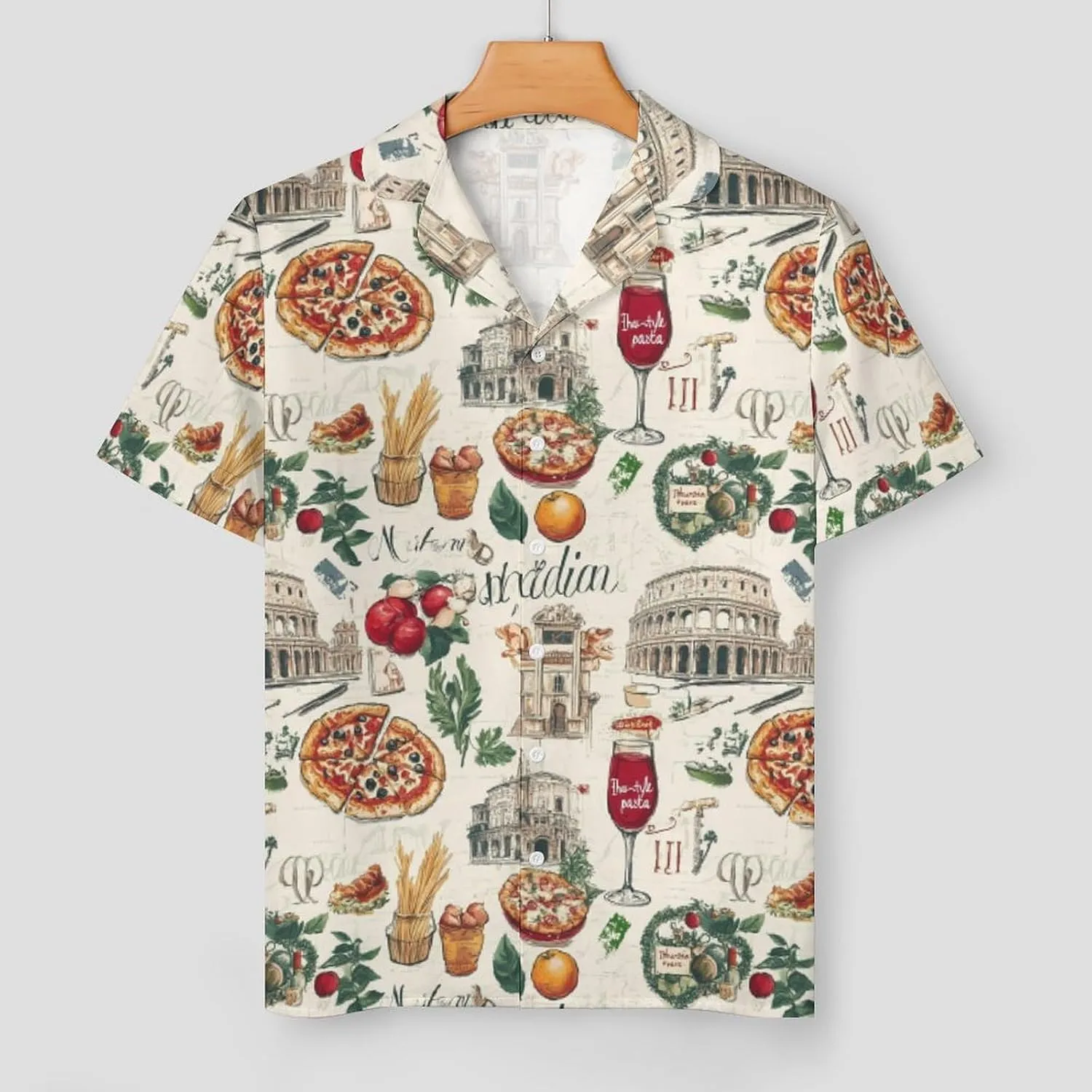 Italy Pizza European Italian Food Womens Pajama Sets Short Sleeve Button Down Sleepwear Top And Shorts Pjs Sets Loungewear