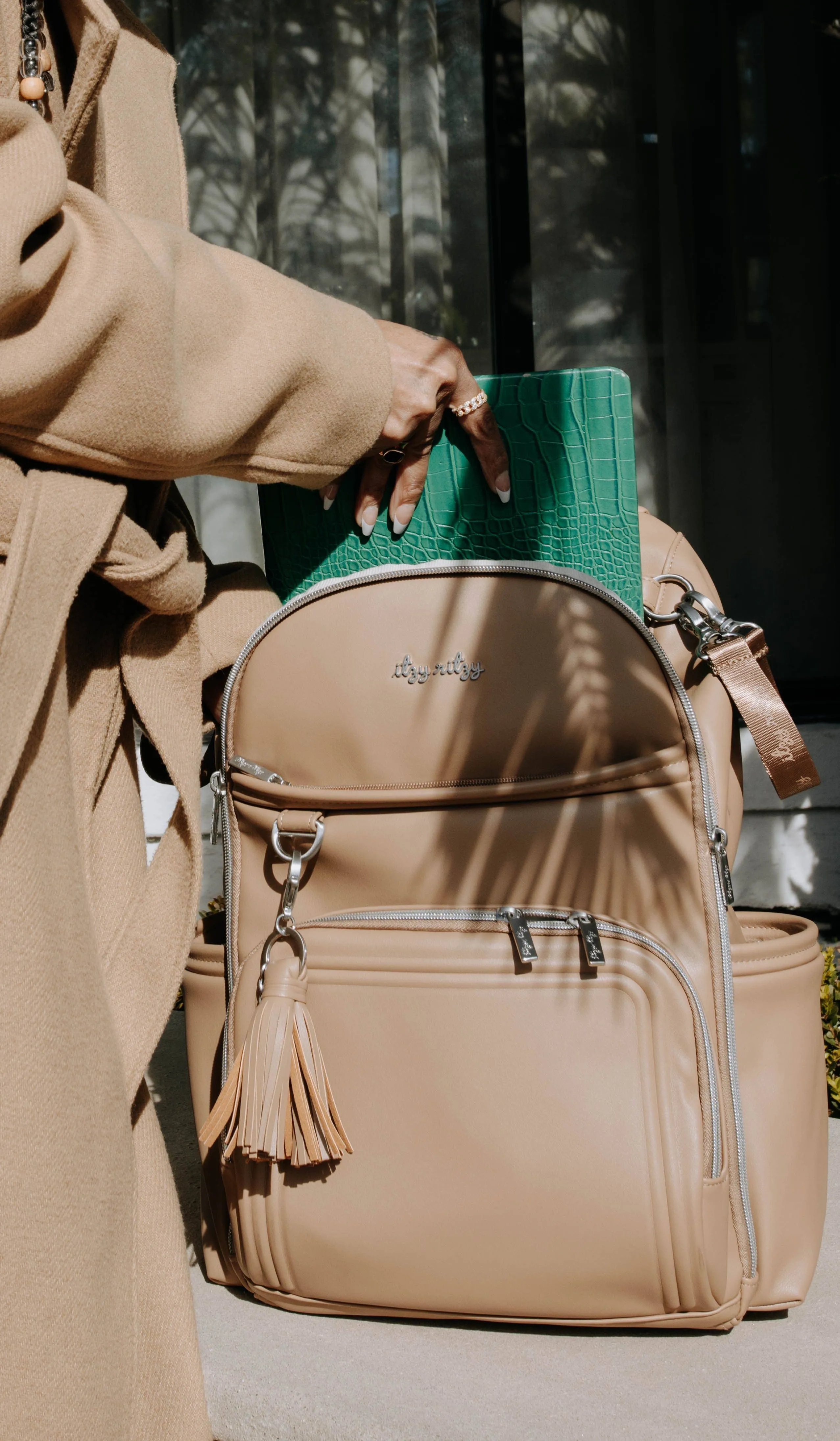 Itzy Ritzy -  Boss Plus Backpack Diaper Bag Chai Latte