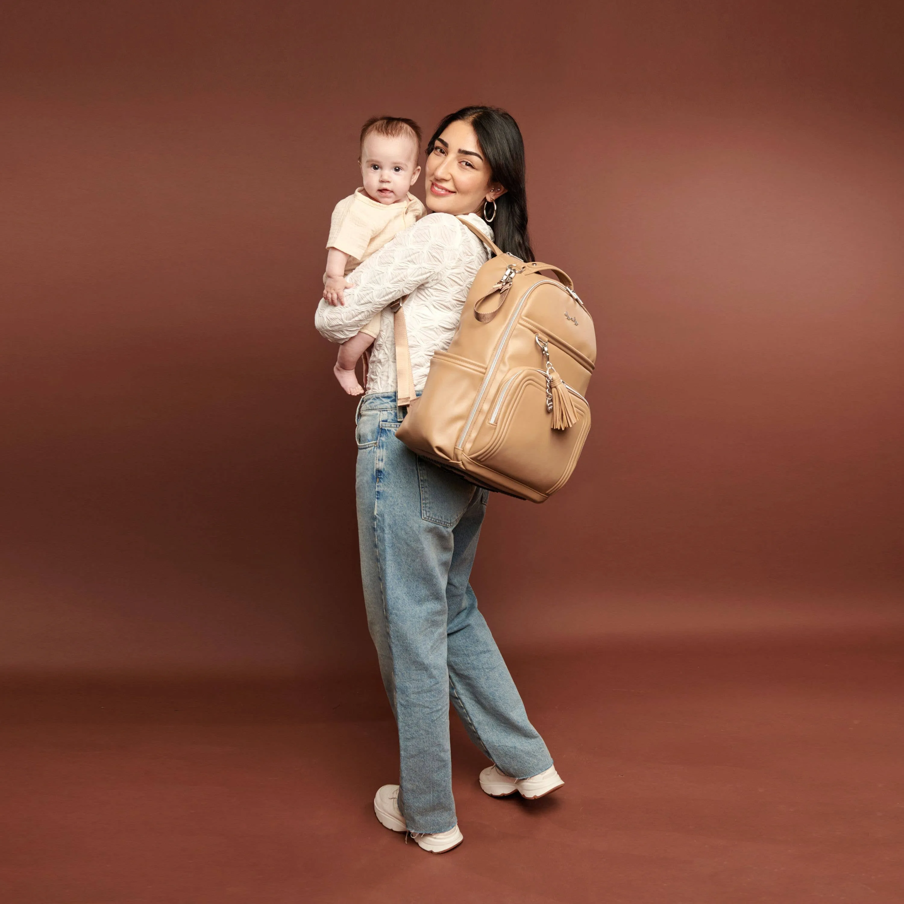 Itzy Ritzy -  Boss Plus Backpack Diaper Bag Chai Latte