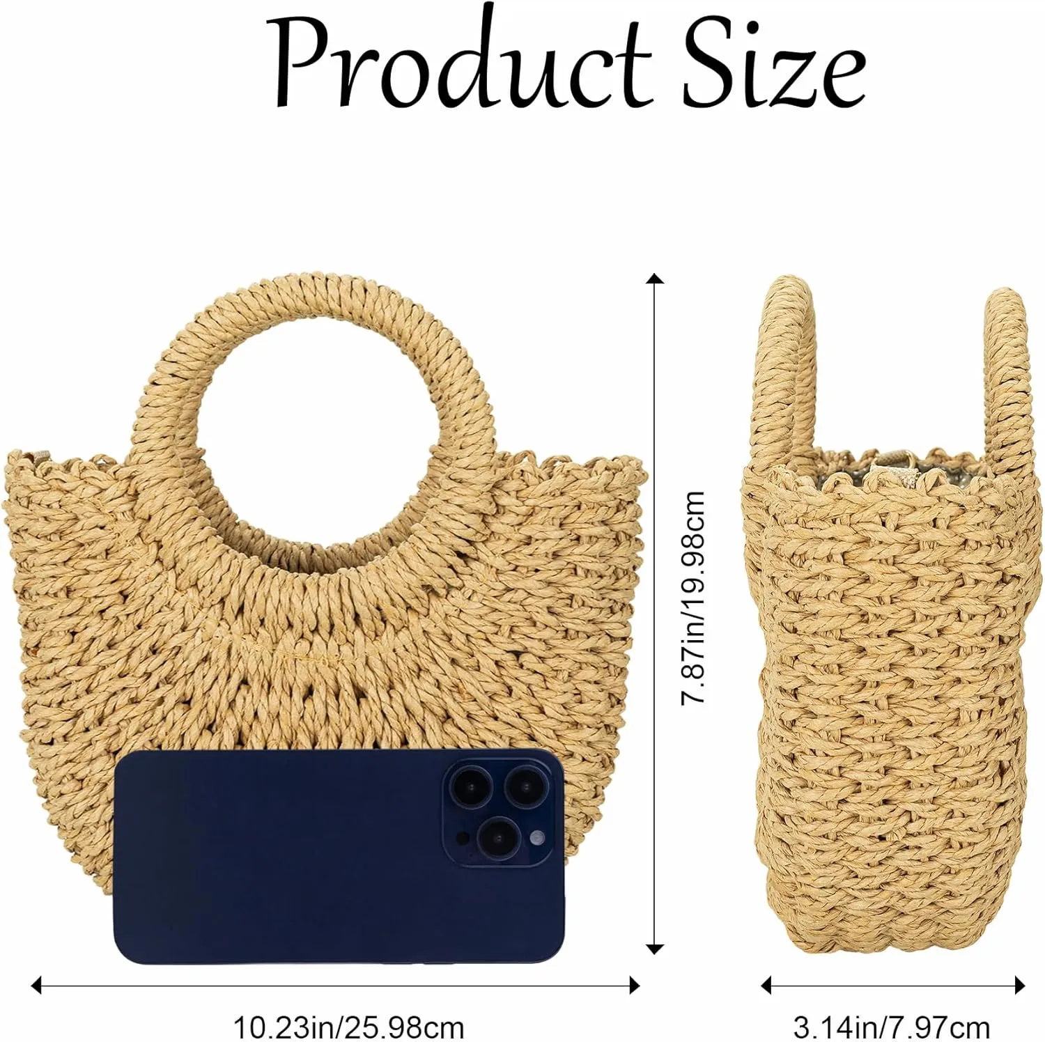jessie Straw Bag for Women Summer Shoulder Bag Small Beach Crossbody Purse Woven Tote Handbag for Vacation Beach