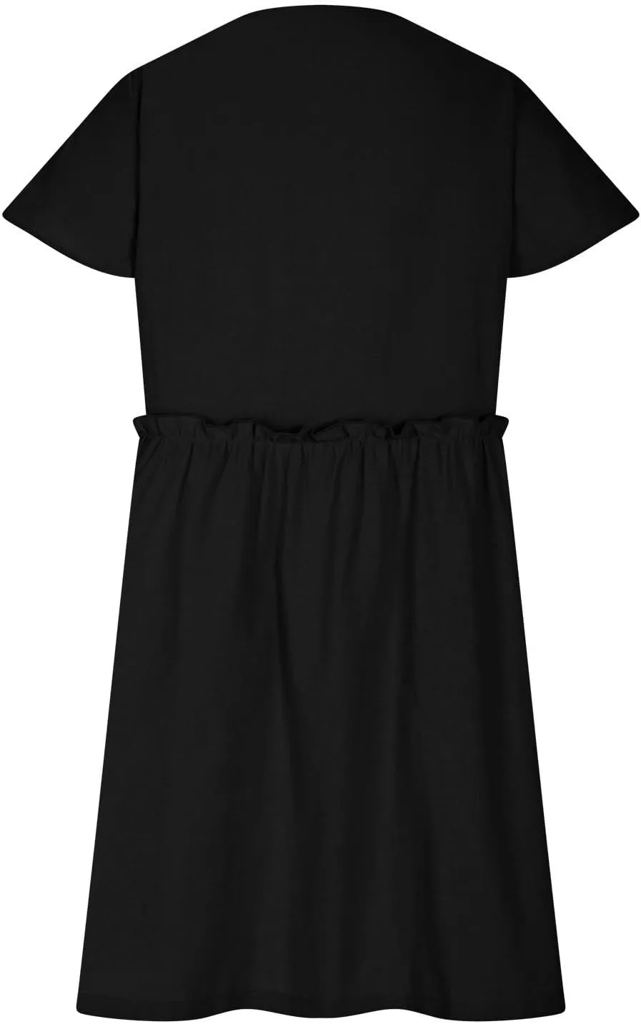 JOAU Women Button Up Shirt Dress 2025 Loose Summer V Neck Flutter Sleeve Dresses Ruffle Elastic Waist Casual Mini Tunic Dress