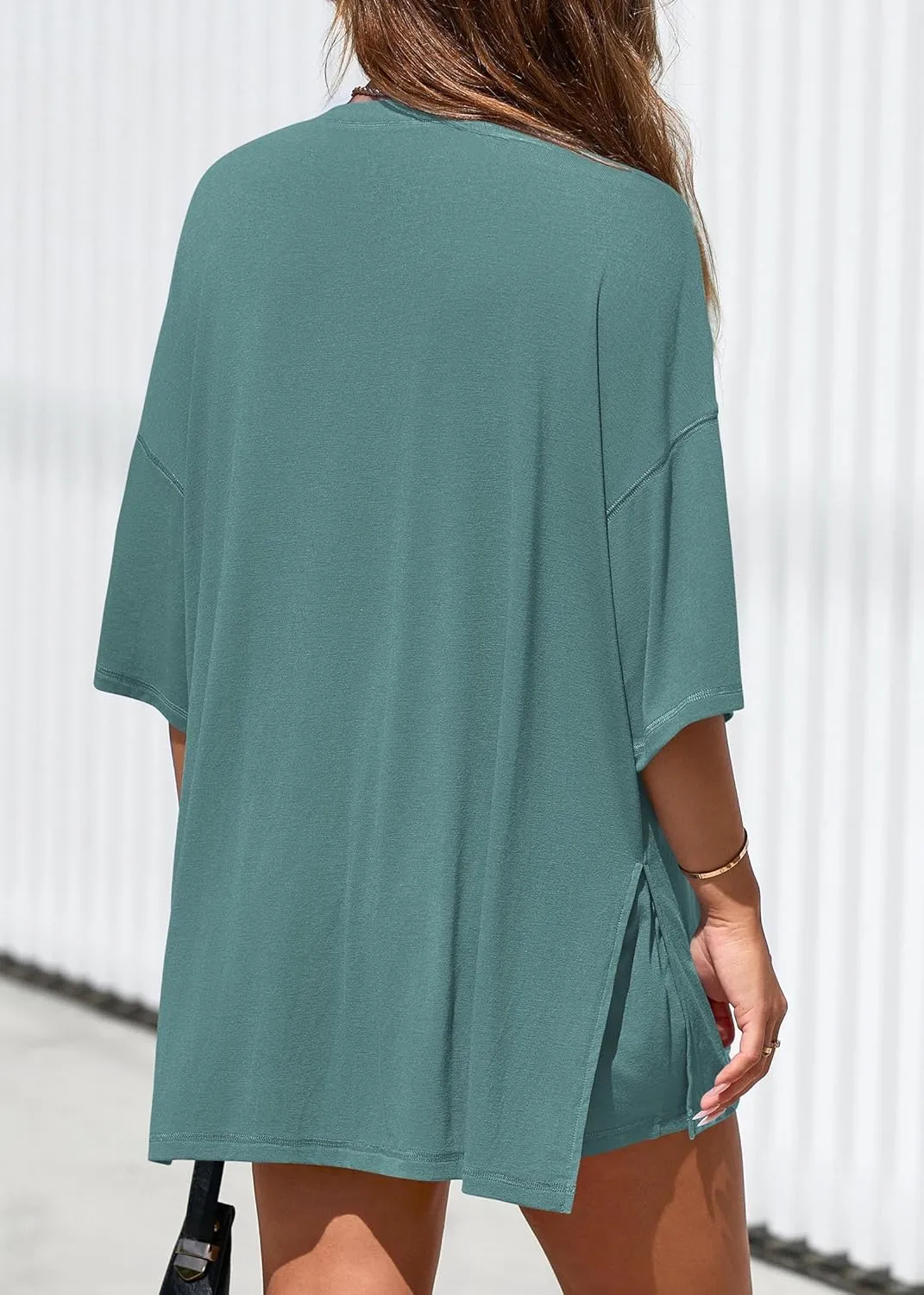 KIRUNDO 2 Piece Sets for Women Summer Lounge Sets Casual Oversized Tshirts Shorts Matching Airport Travel Outfit Postpartum
