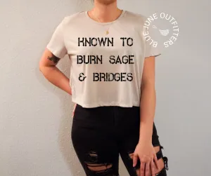 Known To Burn Sage & Bridges | Women's Cropped Tee