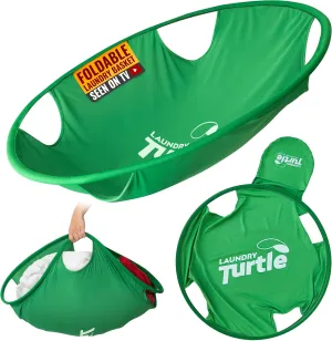 Laundry Turtle Large 26" Collapsible Laundry Basket | Revolutionary Foldable Laundry Hamper | Innovative Laundry Basket for Dirty Clothes Washing & Dryer Removal Portable Laundry Grabber