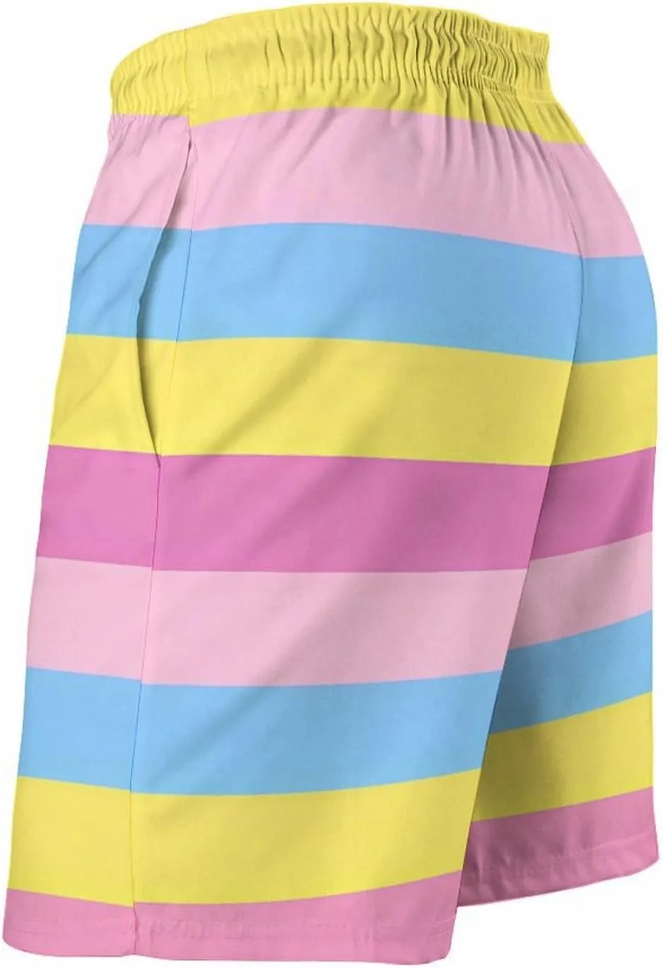 LGBT Transgender Pride Flag Men's Swim Trunks Quick Dry Board Shorts Breathable Summer Beach Shorts Bathing Suits