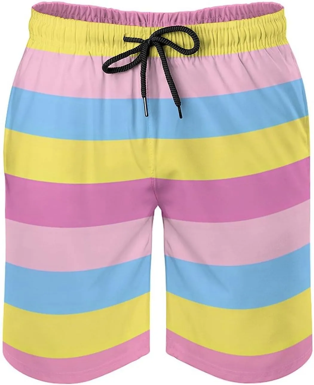 LGBT Transgender Pride Flag Men's Swim Trunks Quick Dry Board Shorts Breathable Summer Beach Shorts Bathing Suits