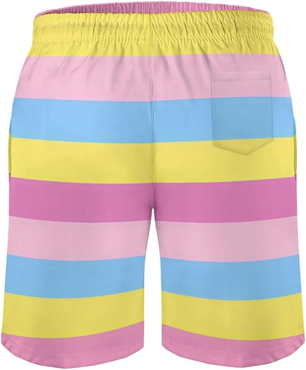 LGBT Transgender Pride Flag Men's Swim Trunks Quick Dry Board Shorts Breathable Summer Beach Shorts Bathing Suits