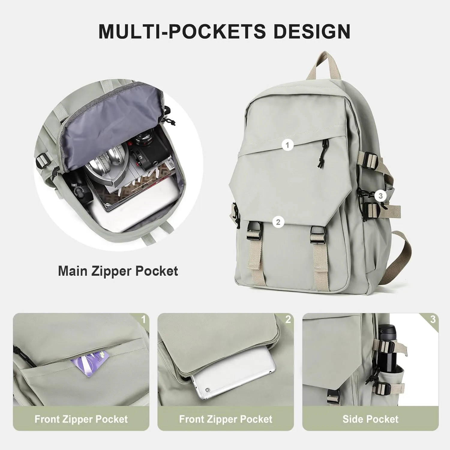 Lightweight School Bag College Laptop Backpack for Men Women Travel bag High School Middle Bookbag for Boy Girls