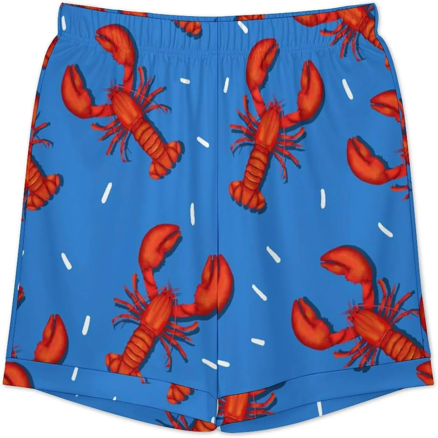 Lobster Mens Pajama Set Short Sleeve 2 Piece Sleepwear Button Down Tops And Shorts Loungewear Outfits