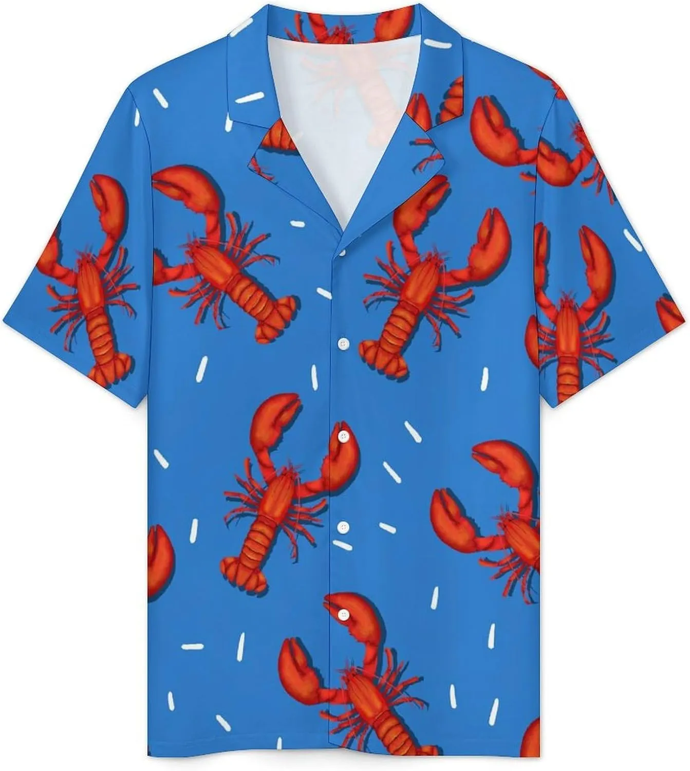 Lobster Mens Pajama Set Short Sleeve 2 Piece Sleepwear Button Down Tops And Shorts Loungewear Outfits