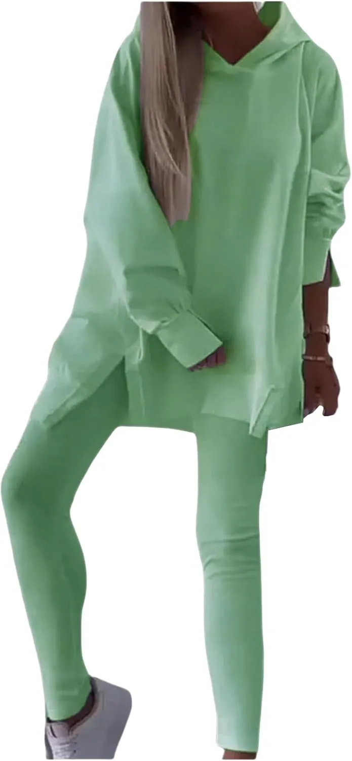 Lounge Sets for Women 2 Piece Sweatsuits Oversized Hoodies with Side Slit and Leggings Sets Casual Sets Fall Outfits