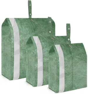 Luggage Space Saver, Luggages Management Personnel, Beautiful Green Leather, With Zipper, 3 Set Travel Packing Cubes For Suitcases, Garment Bag Closet Storage