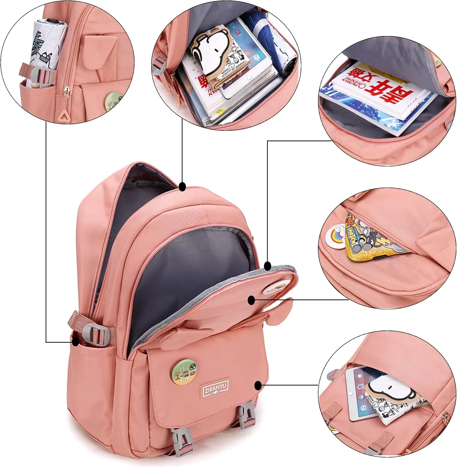 Makukke School Backpack for Women, Laptop Backpack 15.6 Inch College School Bag Anti Theft Travel Daypack Bookbag for Girls,Blue