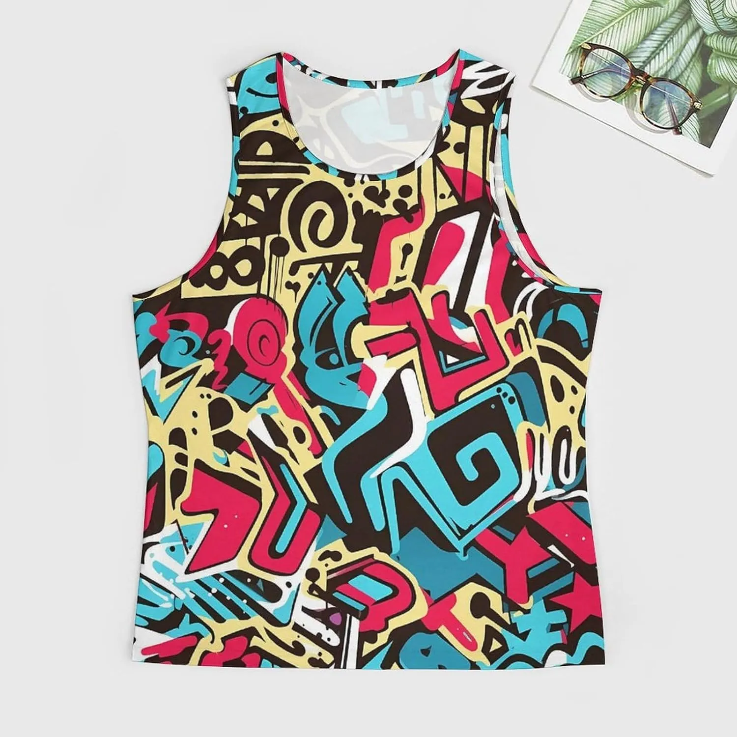 MARSVOVO Muscle Men's Hip Hop Tank Tops Vintage Y2K Street Graphic Casual Cotton Blend Quick-Dry Summer 2024 Sportswear