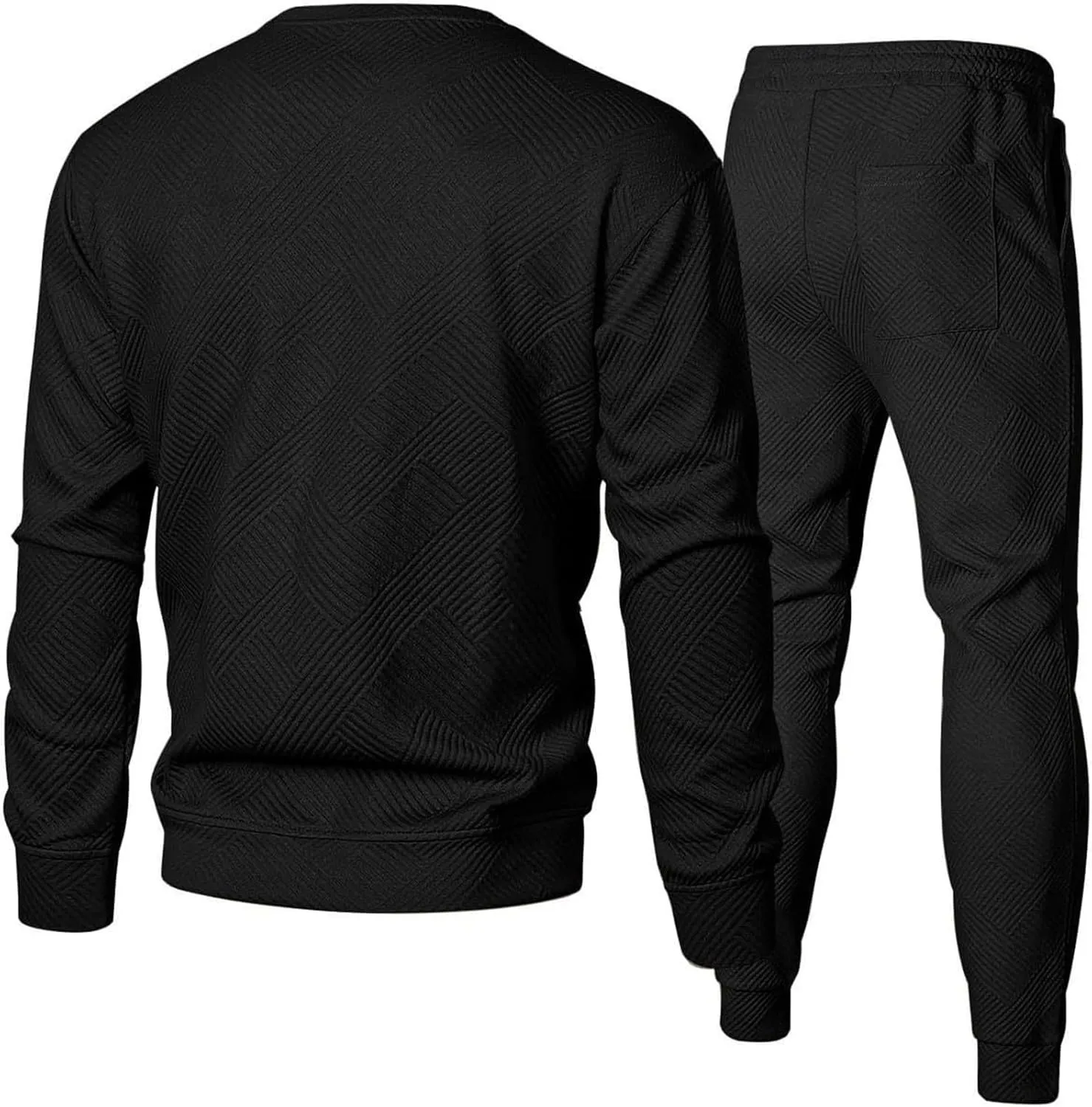 Men's 2 Piece Sweatsuits Outfits Casual Crewneck Sweatshirt Joggers Sweatpants Long Sleeve Tracksuit Sets