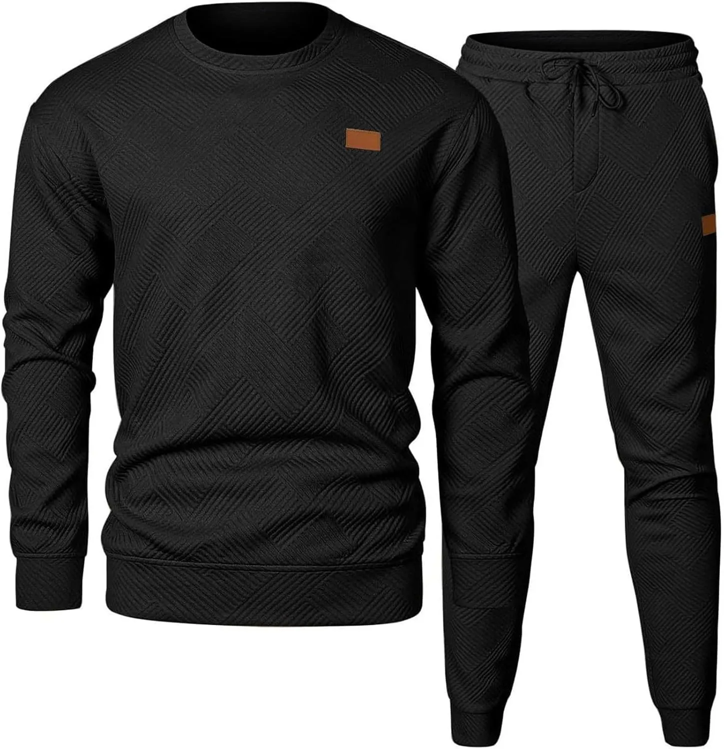 Men's 2 Piece Sweatsuits Outfits Casual Crewneck Sweatshirt Joggers Sweatpants Long Sleeve Tracksuit Sets