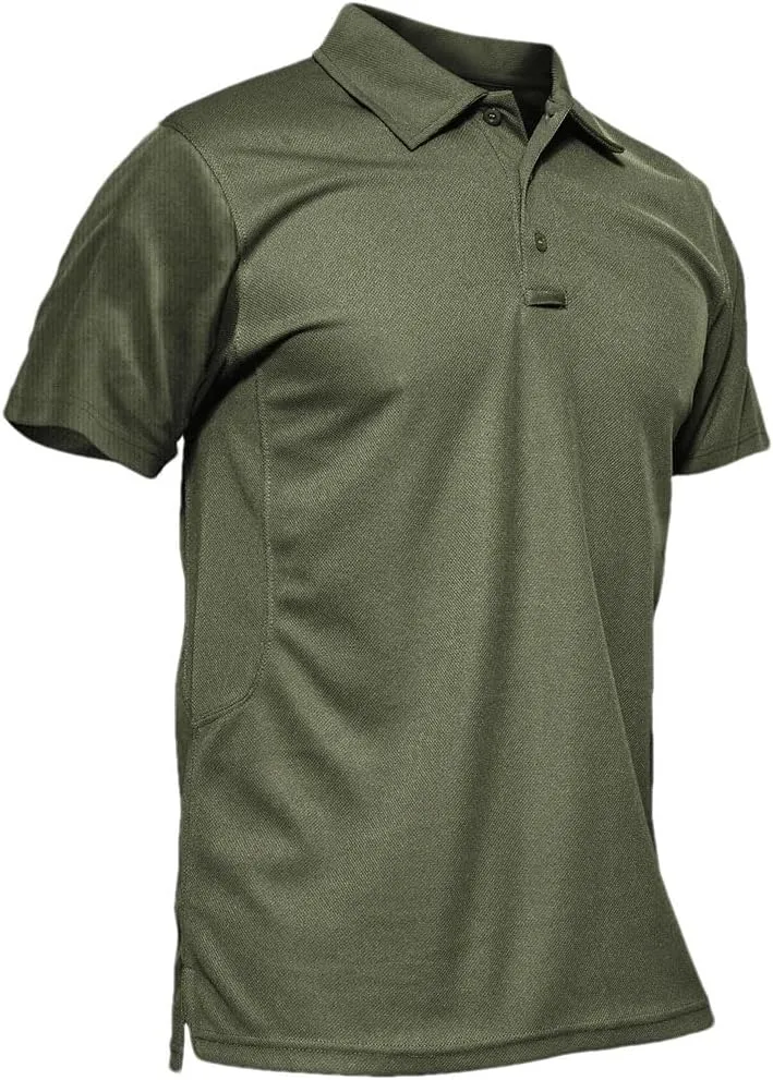 Men's Summer Fashion Polos Shirts Short Sleeve Solid Color Quick Dry T-Shirt Business Work Tee Tops